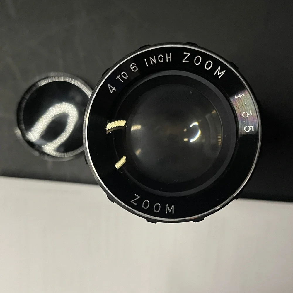 Camera lens- in Black/Red velvet Case - 4”-6” zoom lens. F3.5.made in Japan